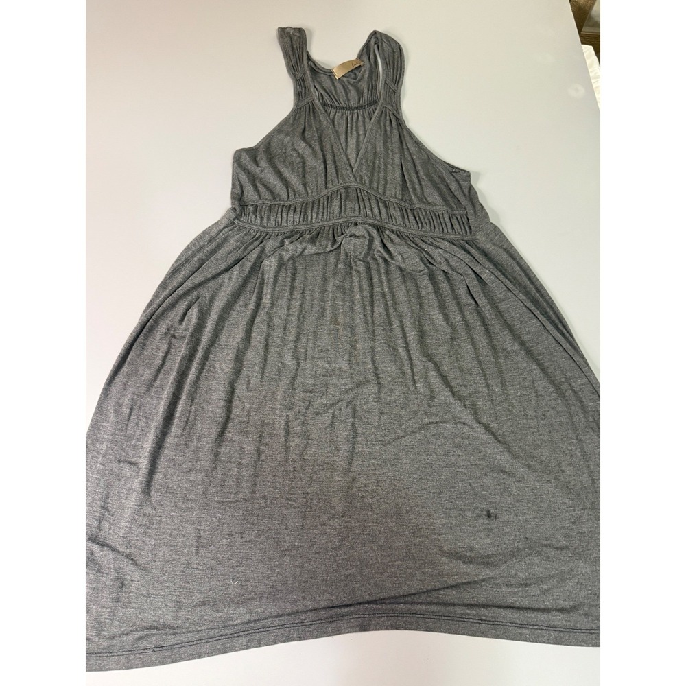 Lush Womens Charcoal Gray V-Neck Empire Waist Mini Dress DR90228-06 Size L